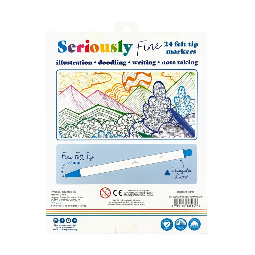 OOLY Paper Seriously Fine Tip Markers - Set of 24