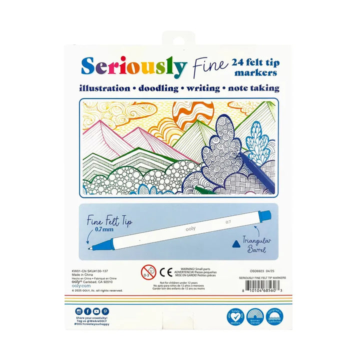 OOLY Paper Seriously Fine Tip Markers - Set of 24
