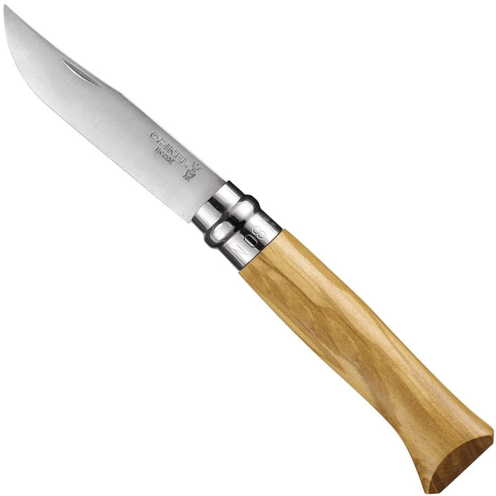 Opinel No. 08 Olive Wood Folding Knife Gift Set