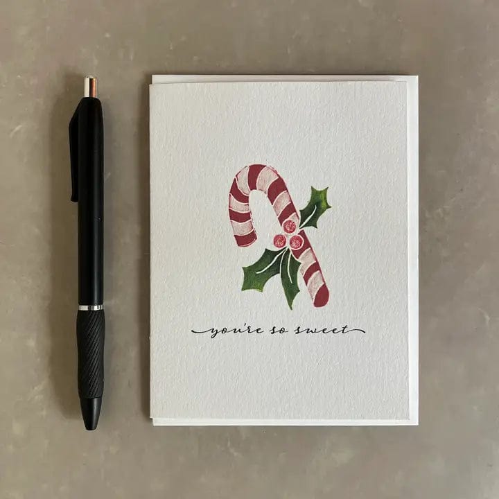 Originals Paper Art Card Candy Cane 'You're So Sweet' Notecard