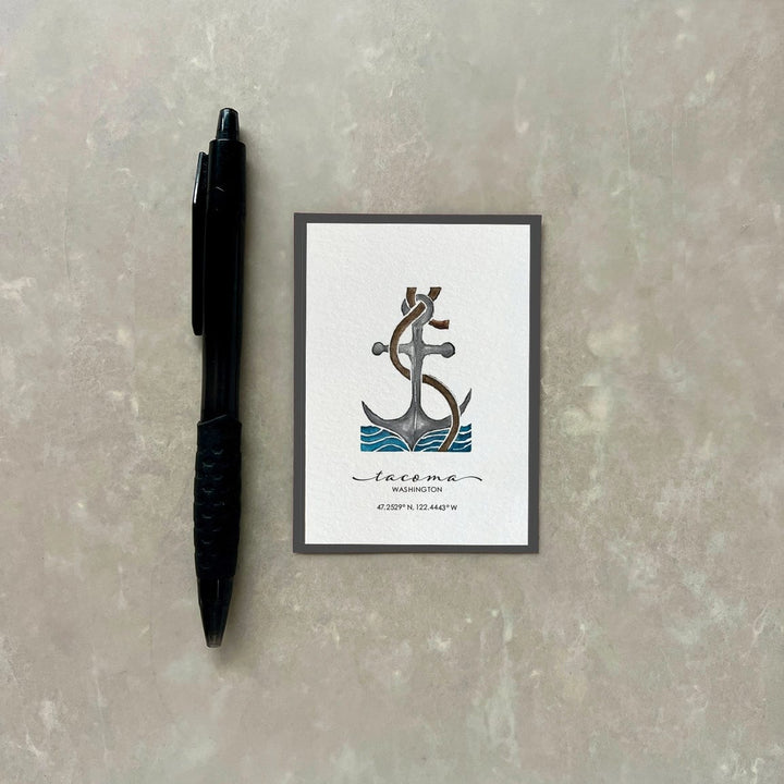 Originals Paper Art Card CARVED Anchor Enclosure Card | Tacoma, WA