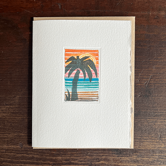 Originals Paper Art Card Palm Tree Sunset Blank Card