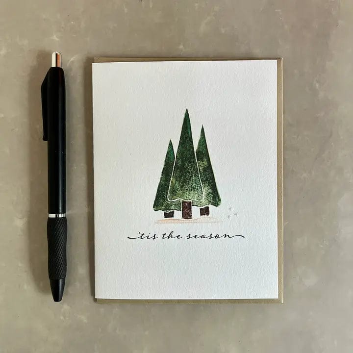 Originals Paper Art Card Pine Trees 'Tis the Season' Notecard