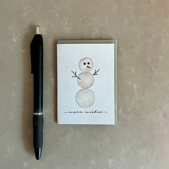 Originals Paper Art Card Snow Man 'Warm Wishes' Enclosure Card