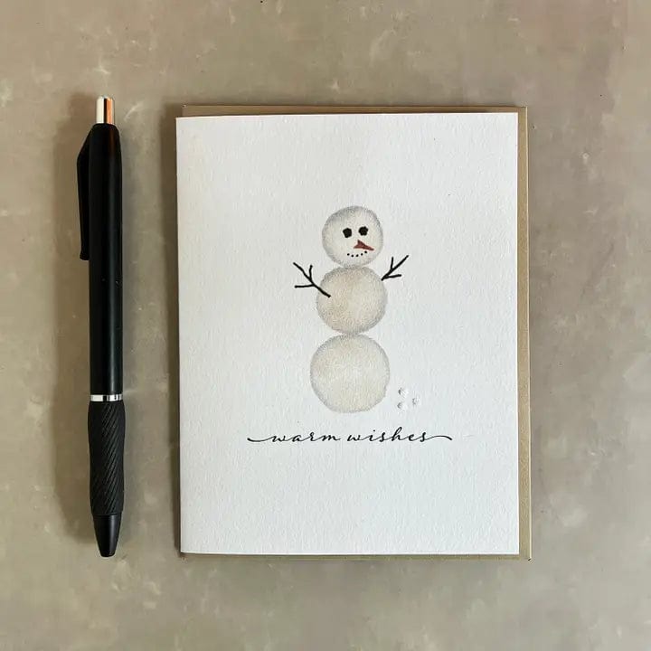 Originals Paper Art Card Snow Man 'Warm Wishes' Notecard