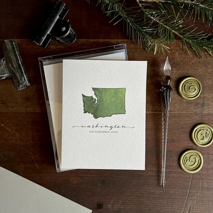 Originals Paper Art Cards Evergreen State Notecards Set of 6 | Washington