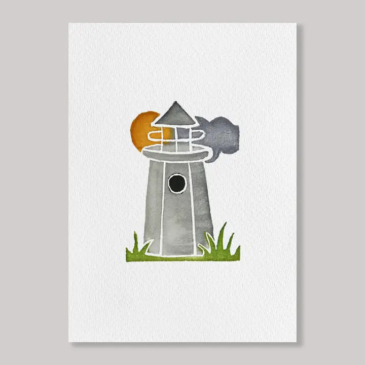 Originals Paper Art Cards Harbor Lighthouse Vinyl Sticker