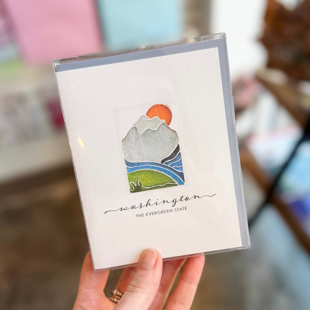 Originals Paper Art Cards Mount Rainier Notecards Set of 6 | Washington