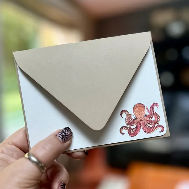 Originals Paper Art Cards Octopus Flat Notes | Box of 8