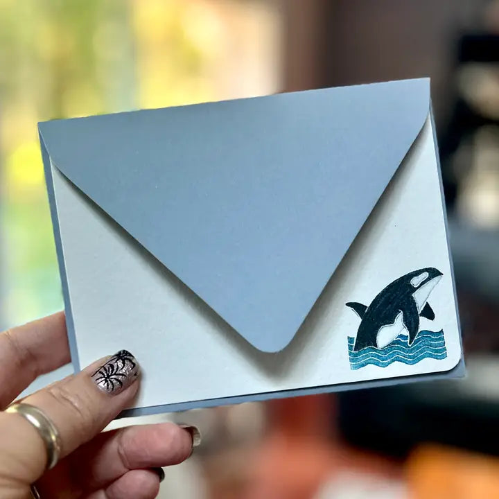 Originals Paper Art Cards Orca Whale Flat Notes | Box of 8