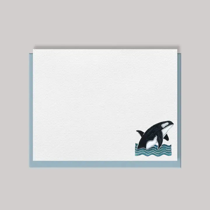 Originals Paper Art Cards Orca Whale Flat Notes | Box of 8