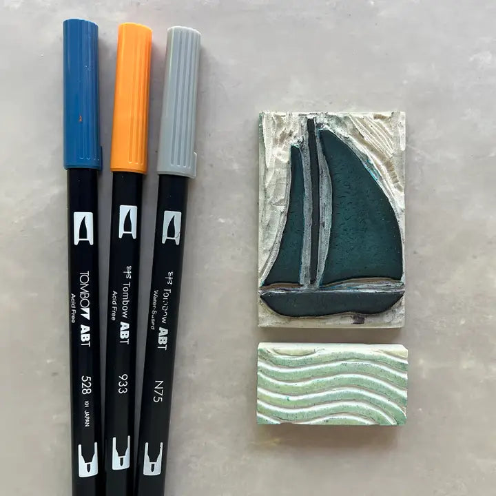 Originals Paper Art Cards Sailboat Flat Notes | Box of 8