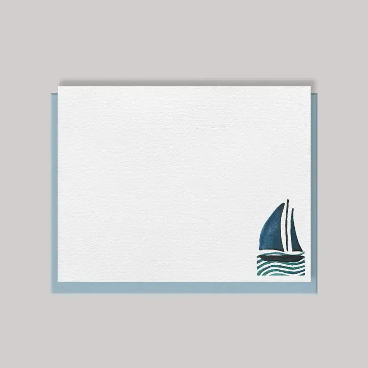 Originals Paper Art Cards Sailboat Flat Notes | Box of 8