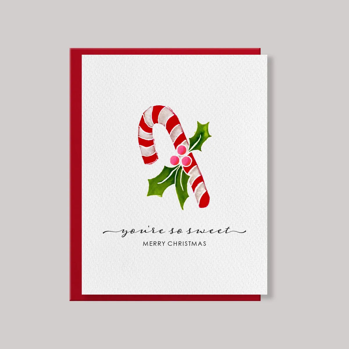 Originals Paper Art Holiday Candy Cane Christmas Card