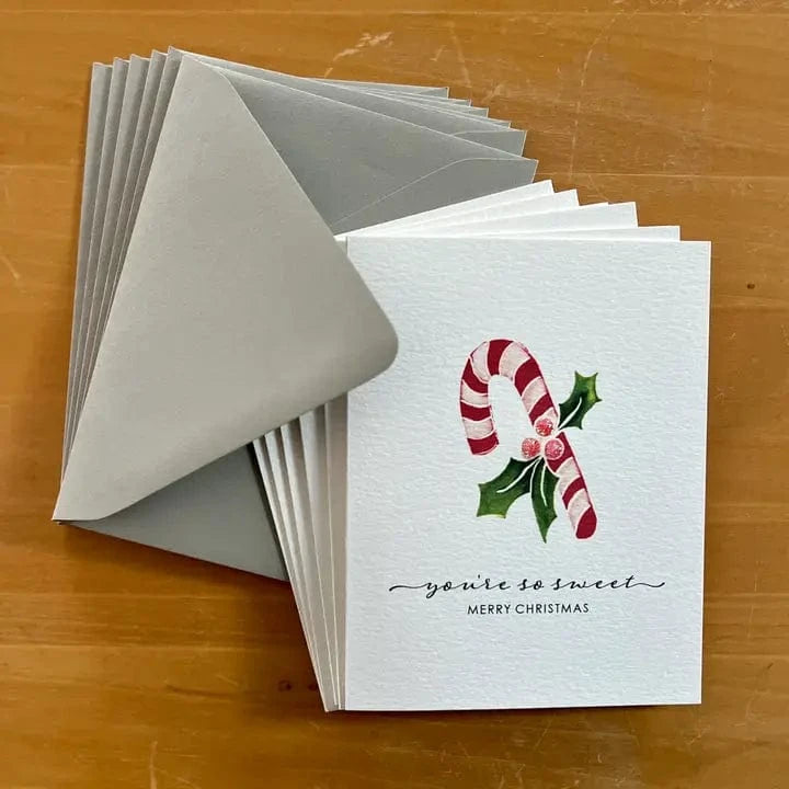 Originals Paper Art Holiday Carved Candy Cane "Merry Christmas" Boxed Notecard