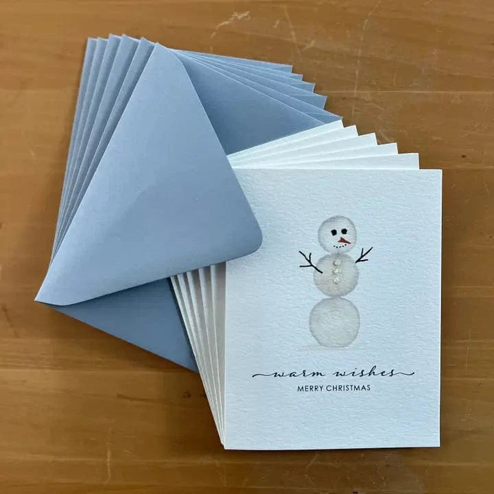 Originals Paper Art Holiday Carved Snowman "Warm Wishes" Boxed Notecard