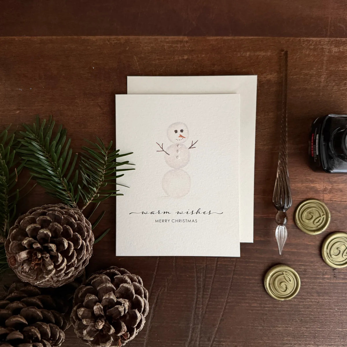 Originals Paper Art Holiday Snowman Christmas Cards - Box of 6