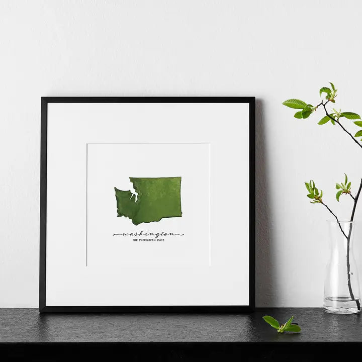 Originals Paper Art Home Washington State 7x7 Art Print