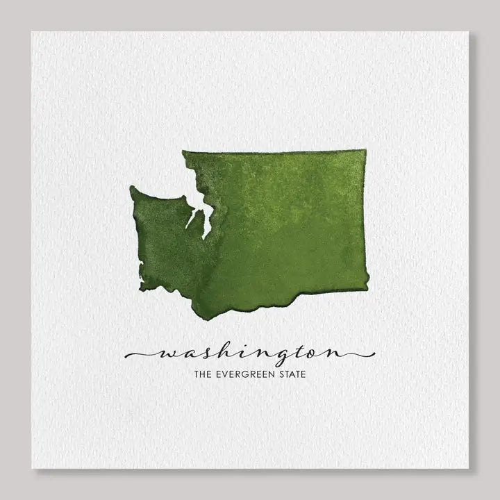 Originals Paper Art Home Washington State 7x7 Art Print