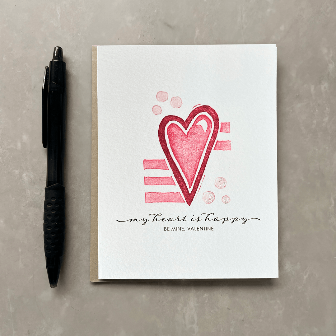 Originals Paper Art 'My Heart is Happy' Notecard