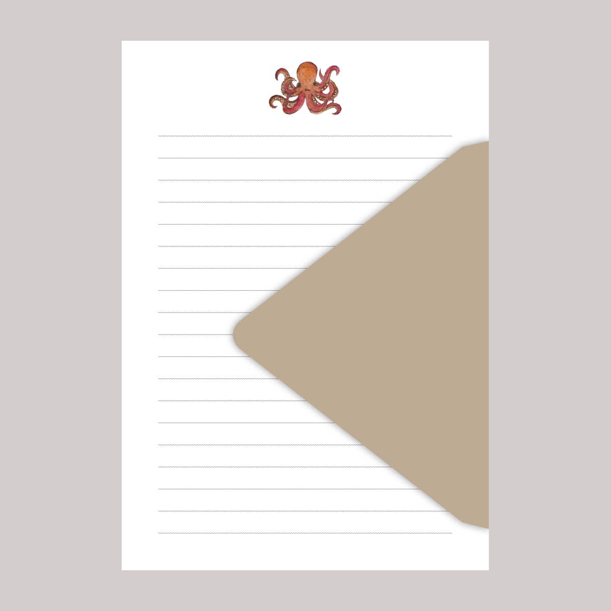 Originals Paper Art paper CARVED Oscar the Octopus Stationery | Set of 4