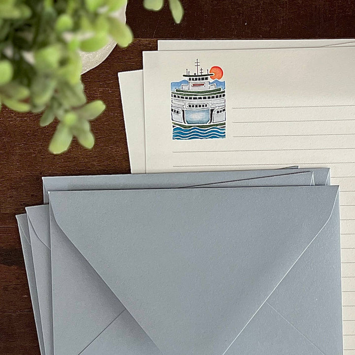 Originals Paper Art paper CARVED Washington State Ferry Stationery | Set of 4