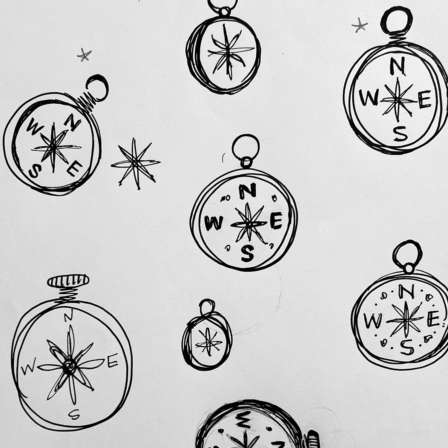 Originals Paper Art paper DOODLED Compass Stationery Set of 4