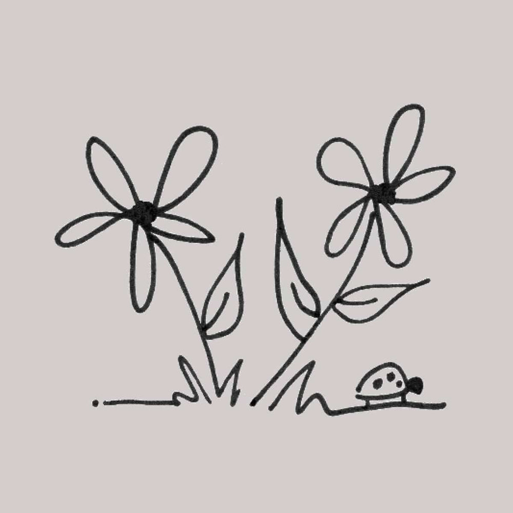 Originals Paper Art paper DOODLED Farm Flowers Duo Stationery | Set of 4