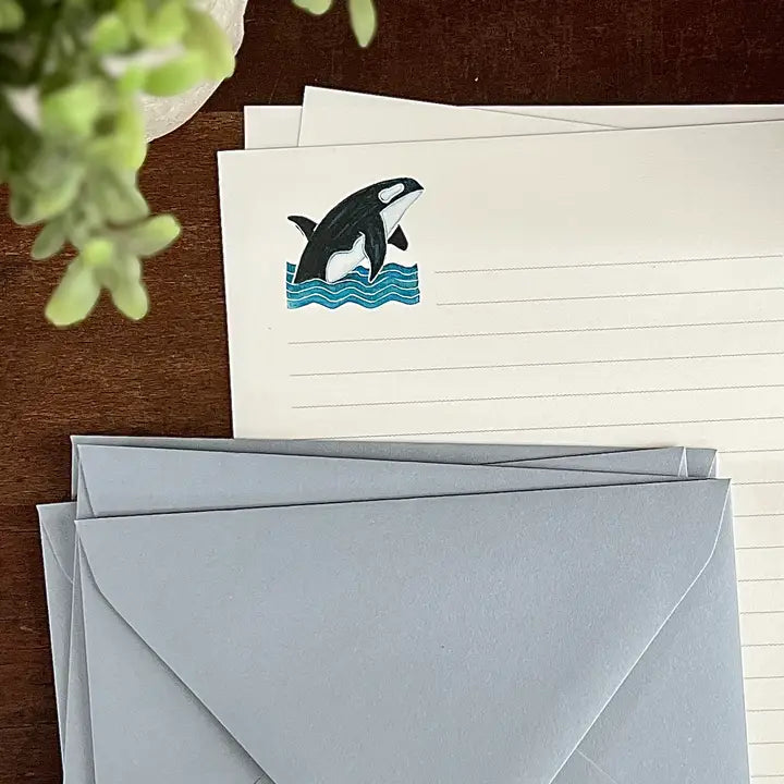 Originals Paper Art Paper Orca Whale Stationery | Set of 4