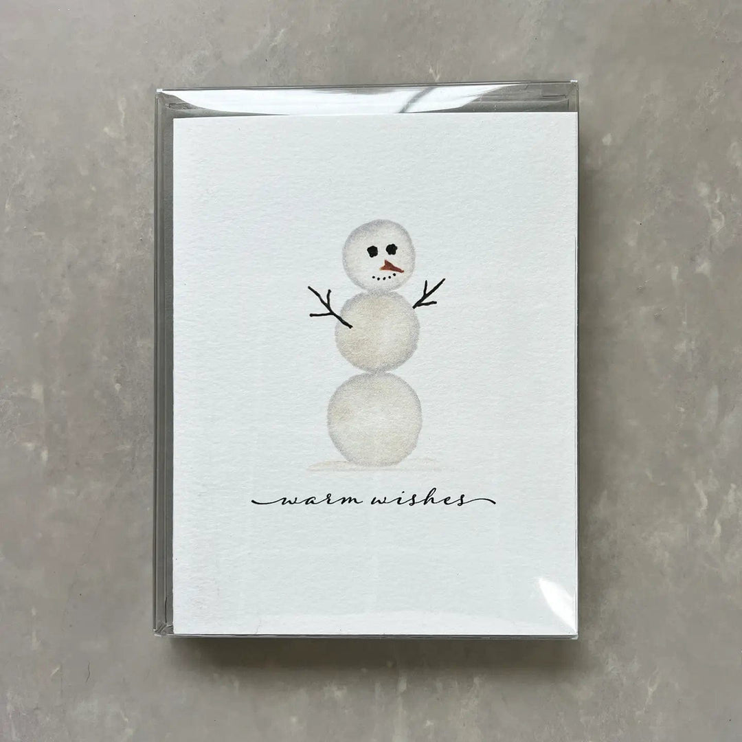 Originals Paper Art Stationery Set Carved Snowman "Warm Wishes" Boxed Notecard