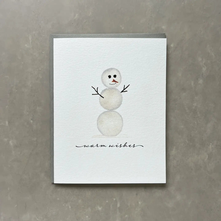 Originals Paper Art Stationery Set Carved Snowman "Warm Wishes" Boxed Notecard