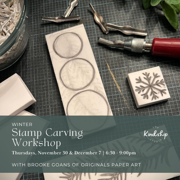 Originals Paper Art Workshop Winter Stamp Carving Workshop - Two Week Course
