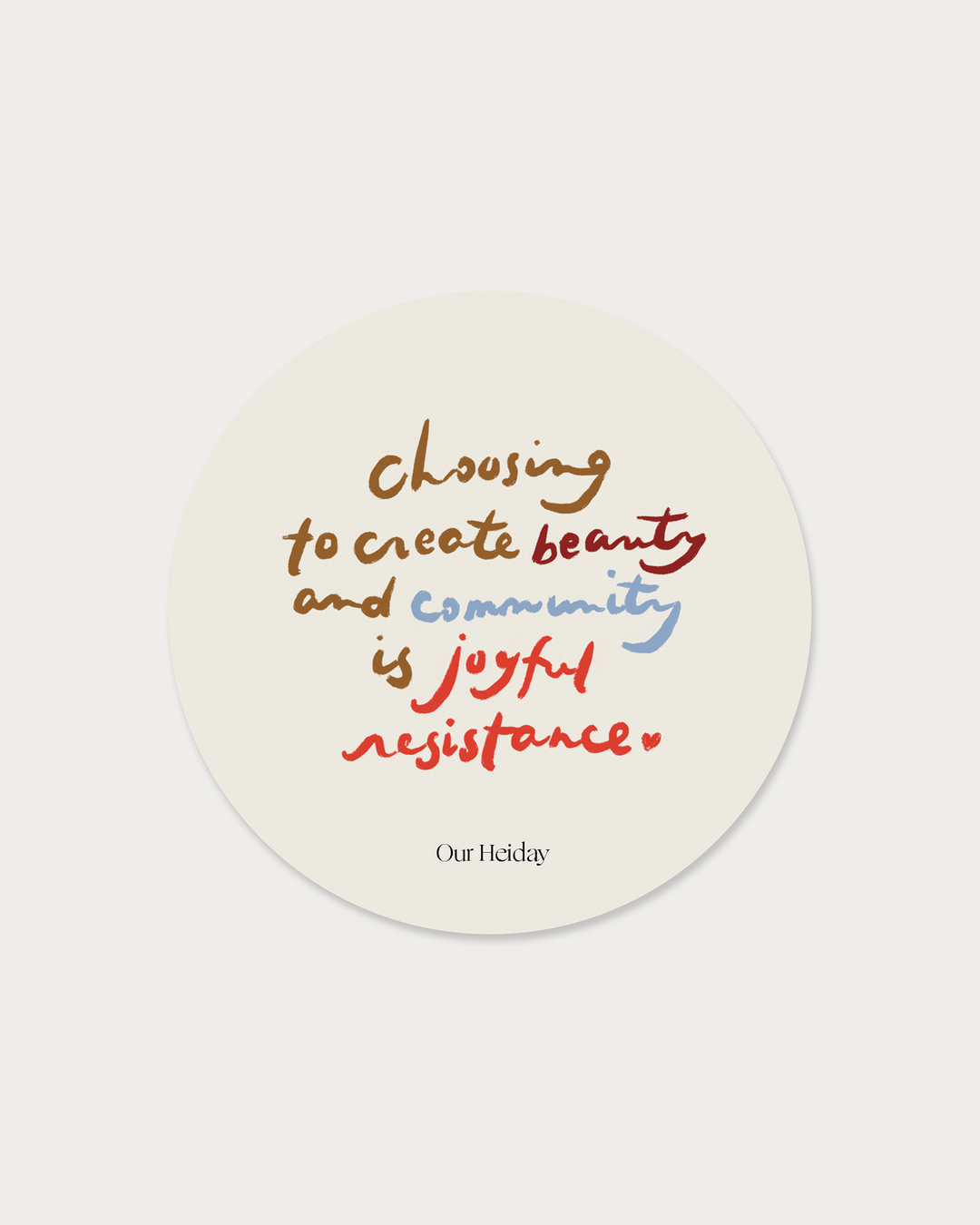 Our Heiday Cards Joyful Resistance Sticker
