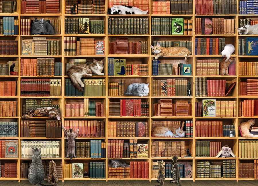 Outset Media Puzzles The Cat Library Puzzle - 1000 Piece | Cobble Hill