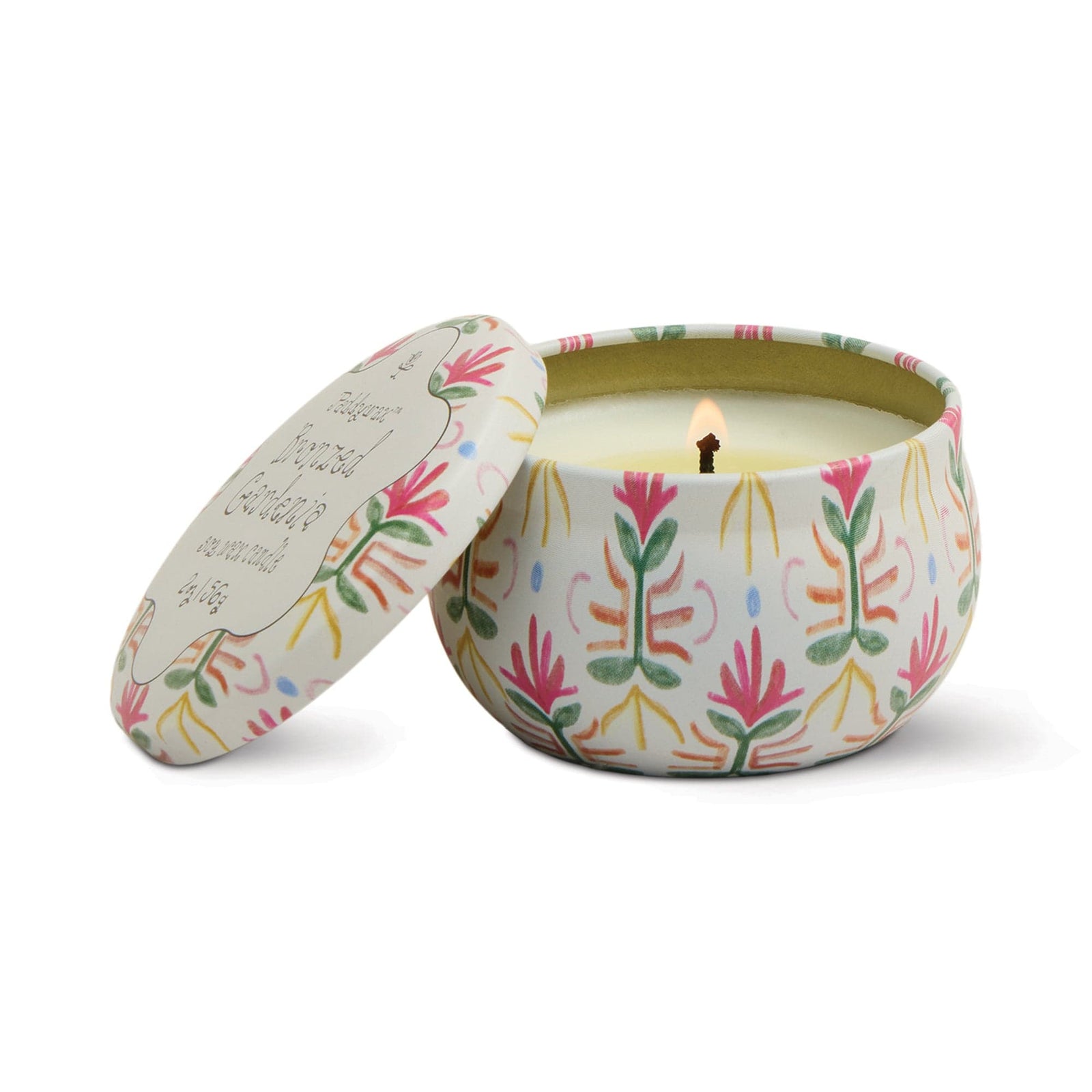 Paddywax Gifts Bronzed Gardenia - Tulip Printed Tin Candle