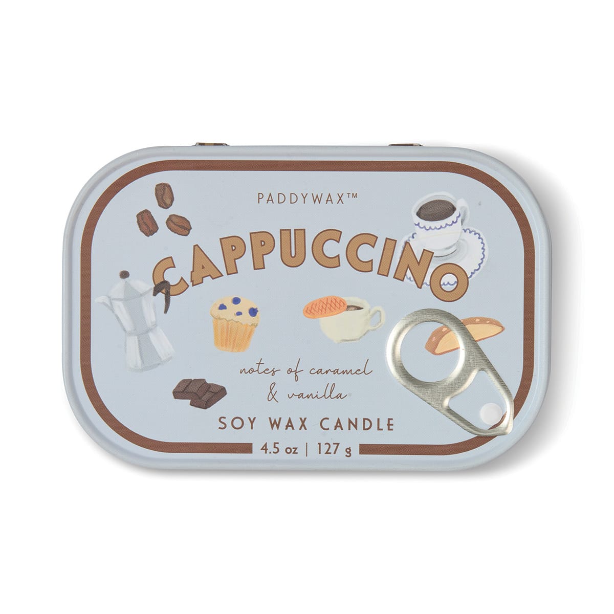 Paddywax Gifts Cappuccino - Bistro Tin 4.5 oz Candle