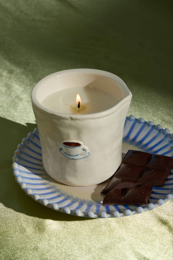 Paddywax Gifts Cappuccino - White Ceramic 8 oz Candle