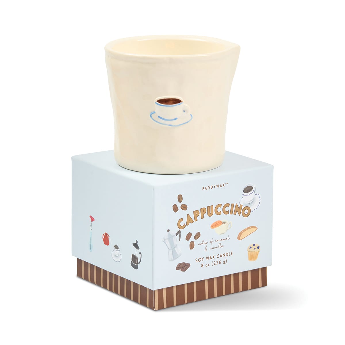 Paddywax Gifts Cappuccino - White Ceramic 8 oz Candle
