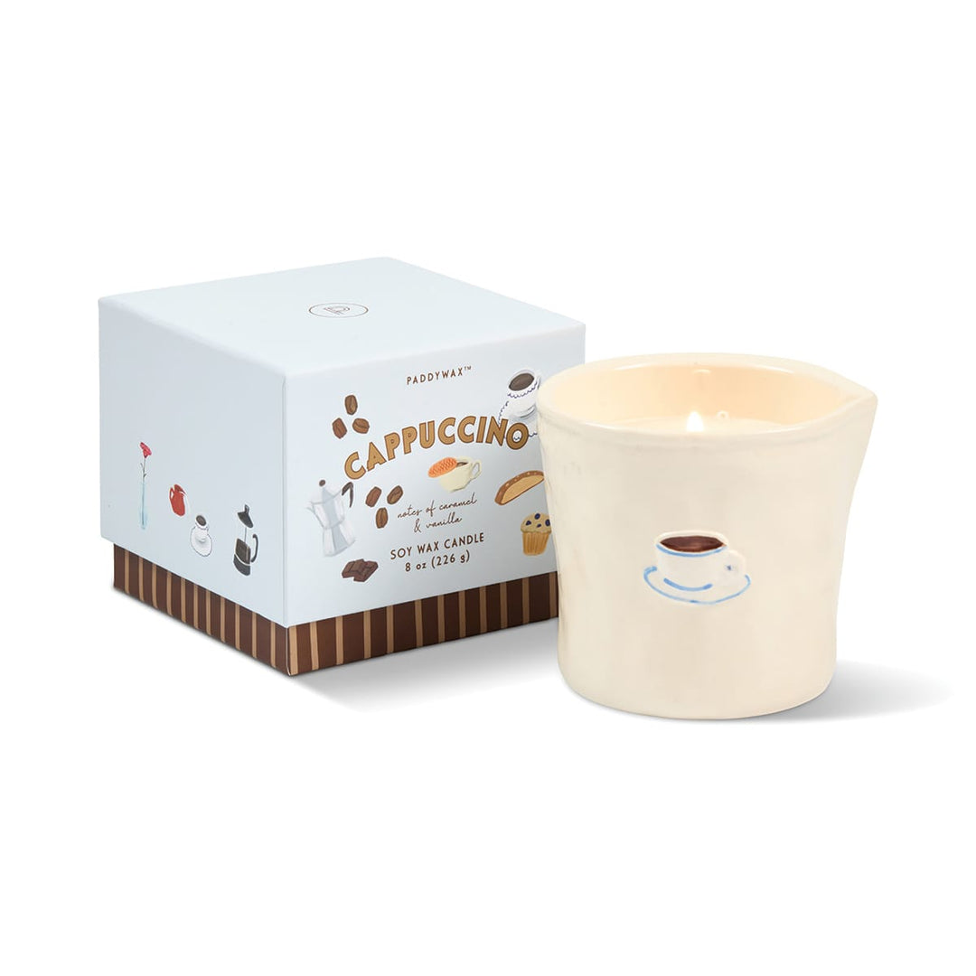 Paddywax Gifts Cappuccino - White Ceramic 8 oz Candle
