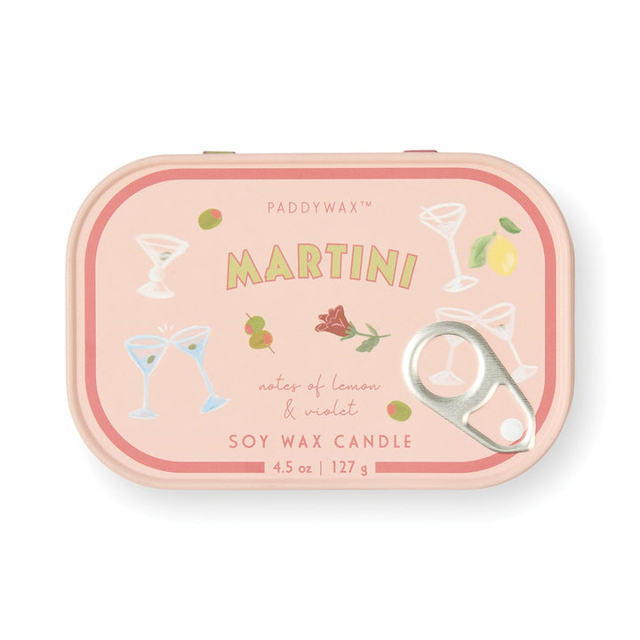 Paddywax Gifts Martini - Bistro Tin 4.5 oz Candle