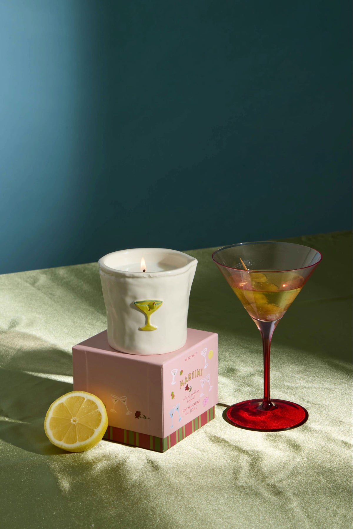 Paddywax Gifts Martini - White Ceramic 8 oz Candle