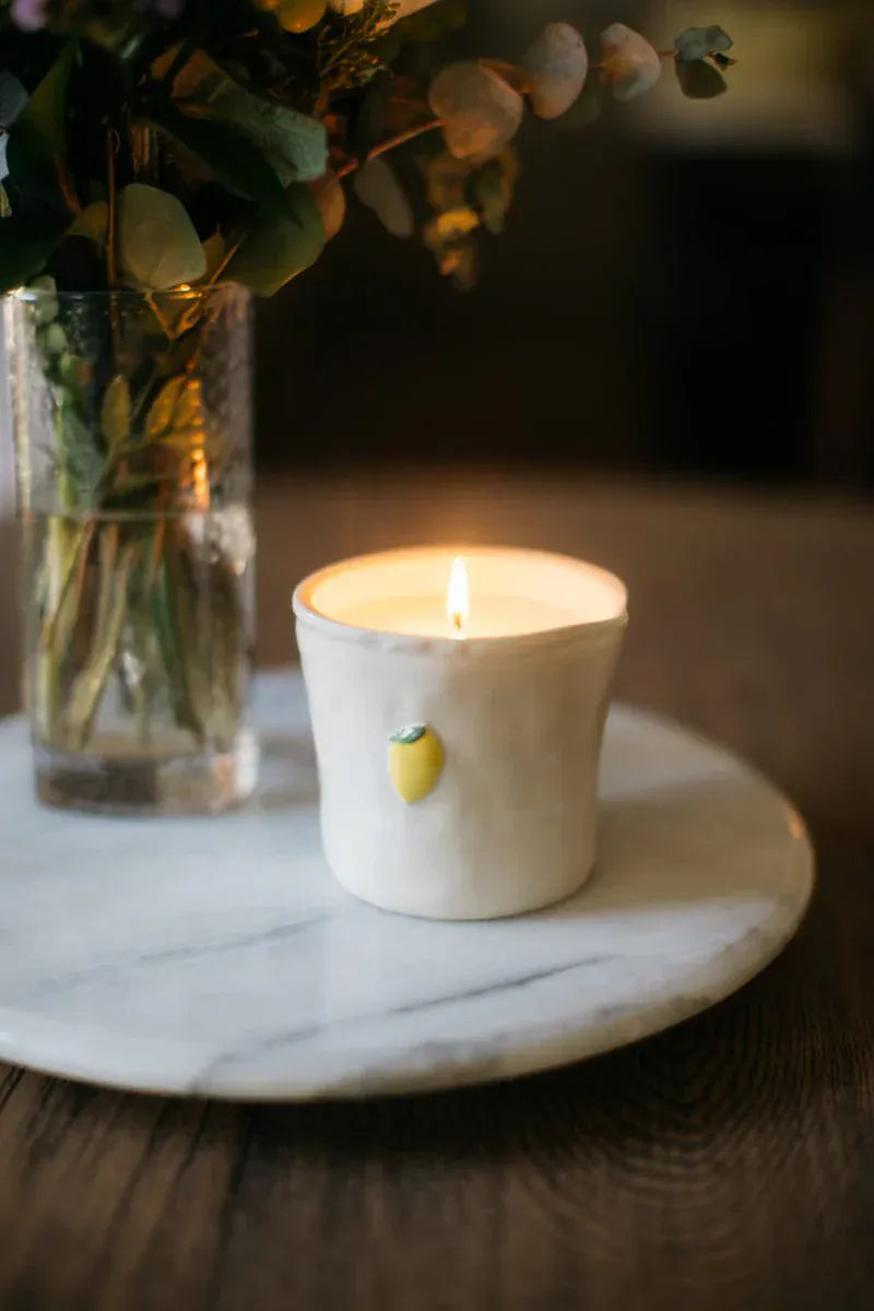 Paddywax Gifts Meyer Lemon - White Ceramic 8 oz Candle