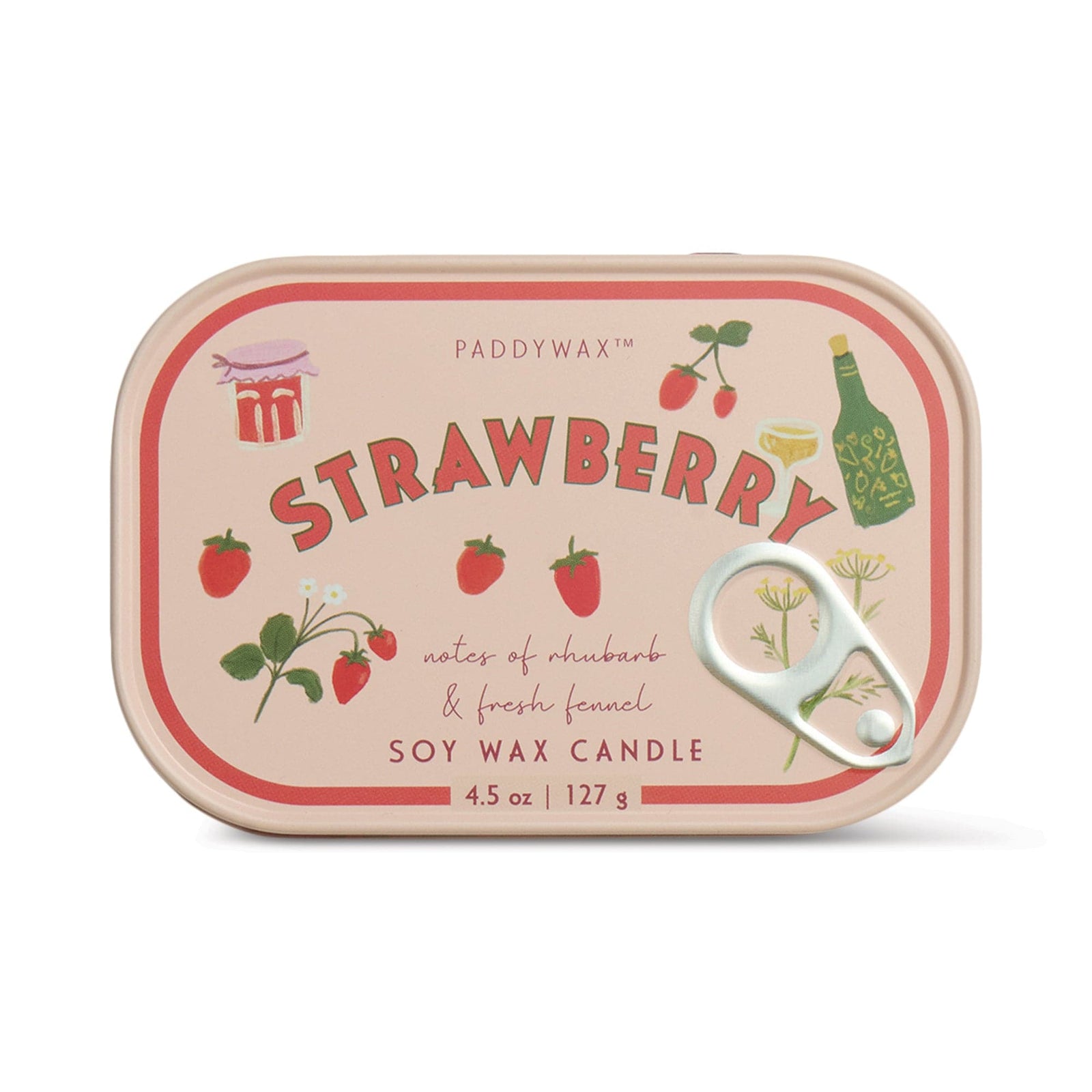 Paddywax Gifts Strawberry - Bistro Tin 4.5 oz Candle