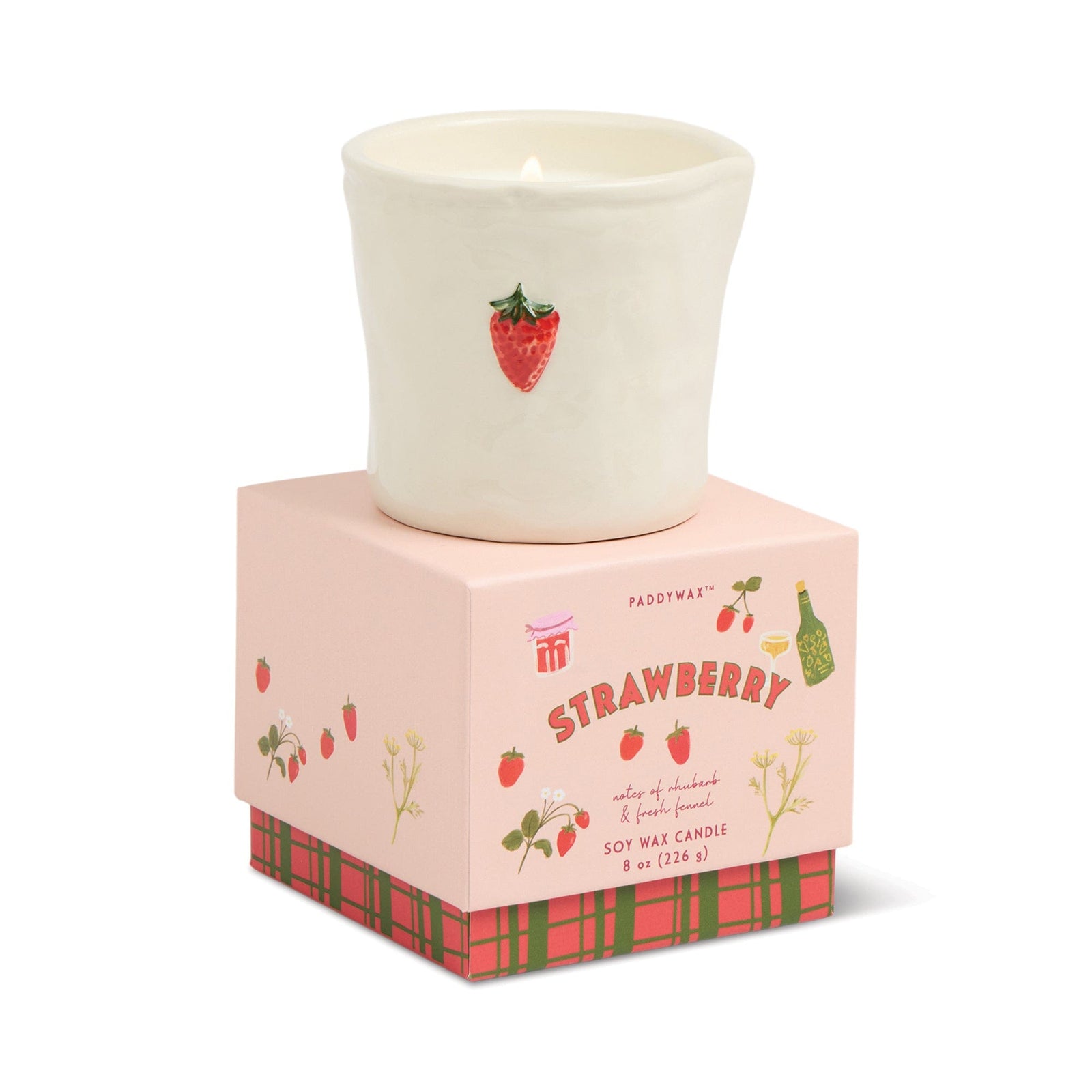Paddywax Gifts Strawberry - White Ceramic 8 oz Candle
