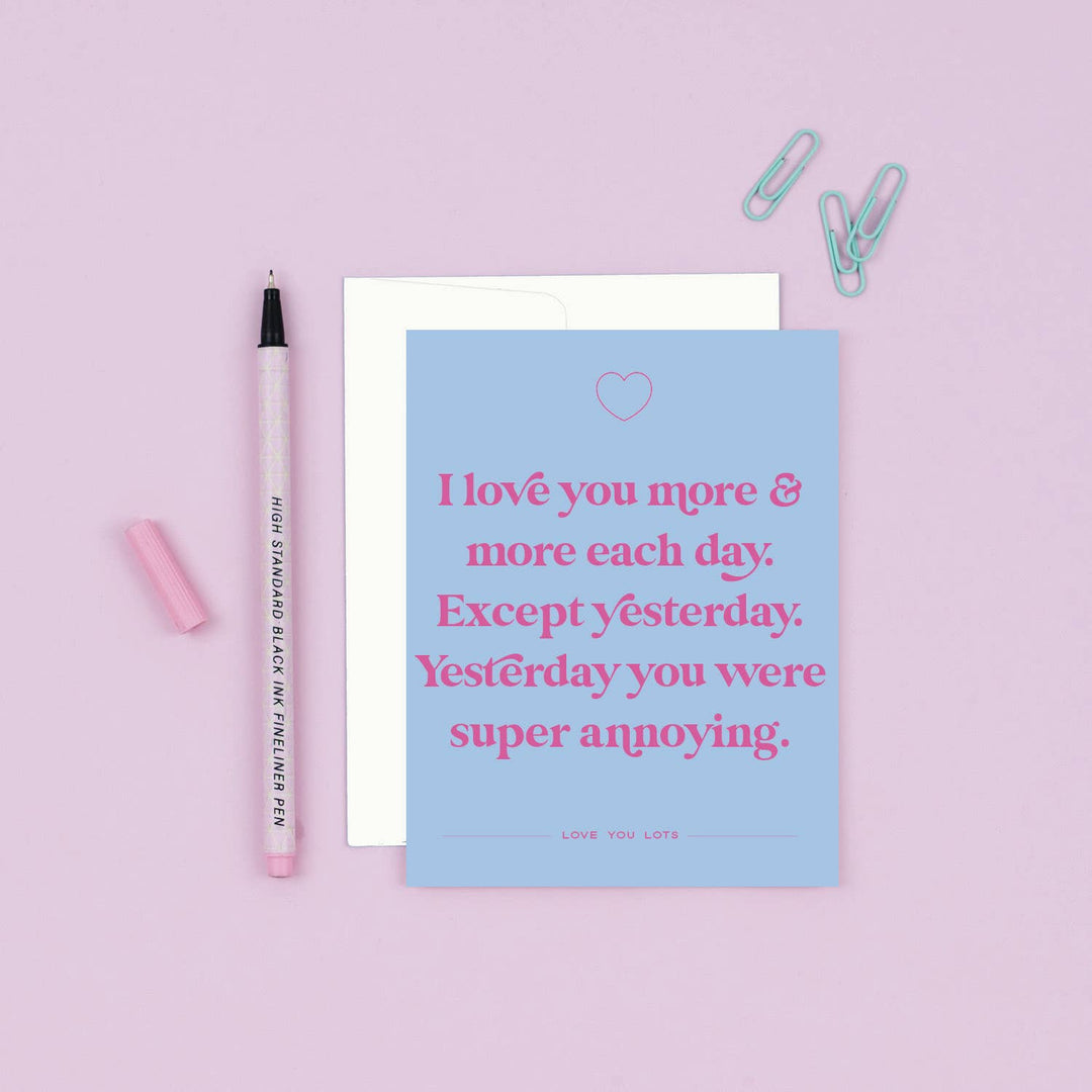 Paloma Paper Co. Cards Except Yesterday | Funny I Love You Card