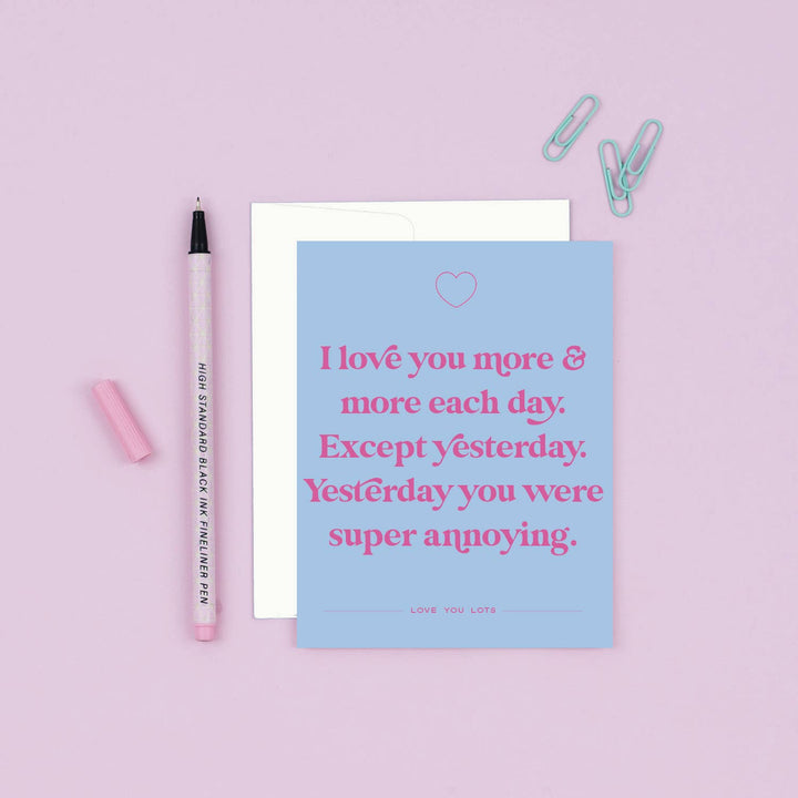 Paloma Paper Co. Cards Except Yesterday | Funny I Love You Card