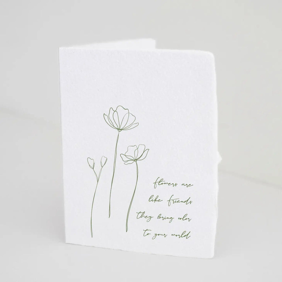 Paper Baristas Card Flowers Are Like Friends Plant Floral A2 Greeting Card