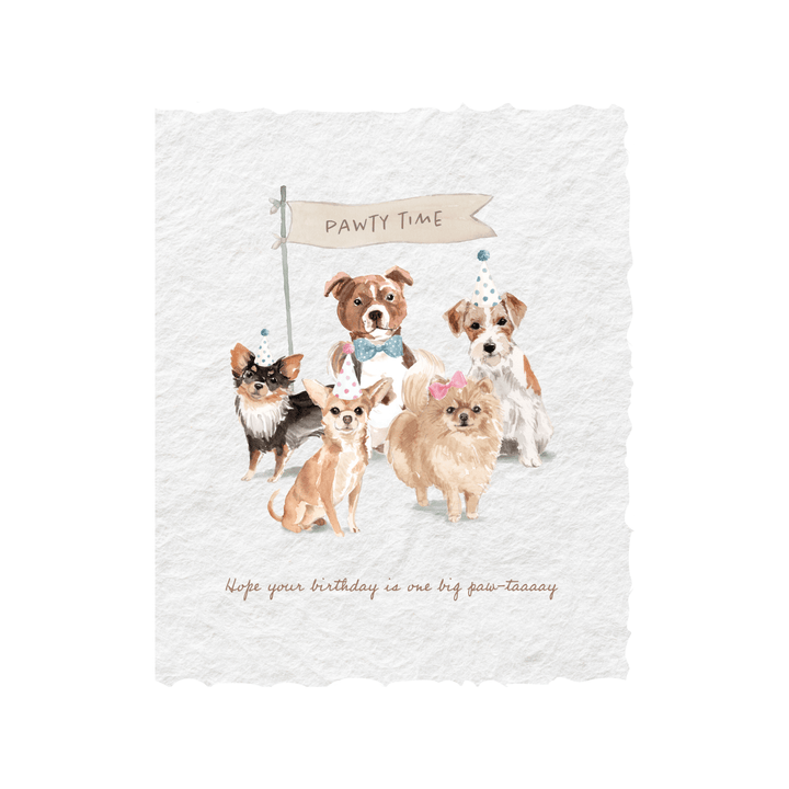 Paper Baristas Card Folded A2 Greeting Card. Blank Inside. Birthday Paw-tay Dogs | Eco-Friendly Greeting Card