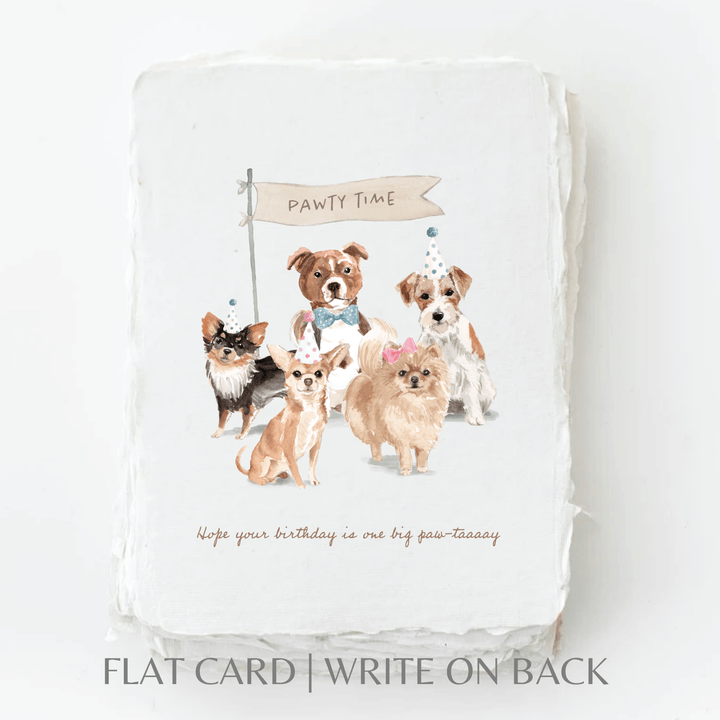 Paper Baristas Card Folded A2 Greeting Card. Blank Inside. Birthday Paw-tay Dogs | Eco-Friendly Greeting Card