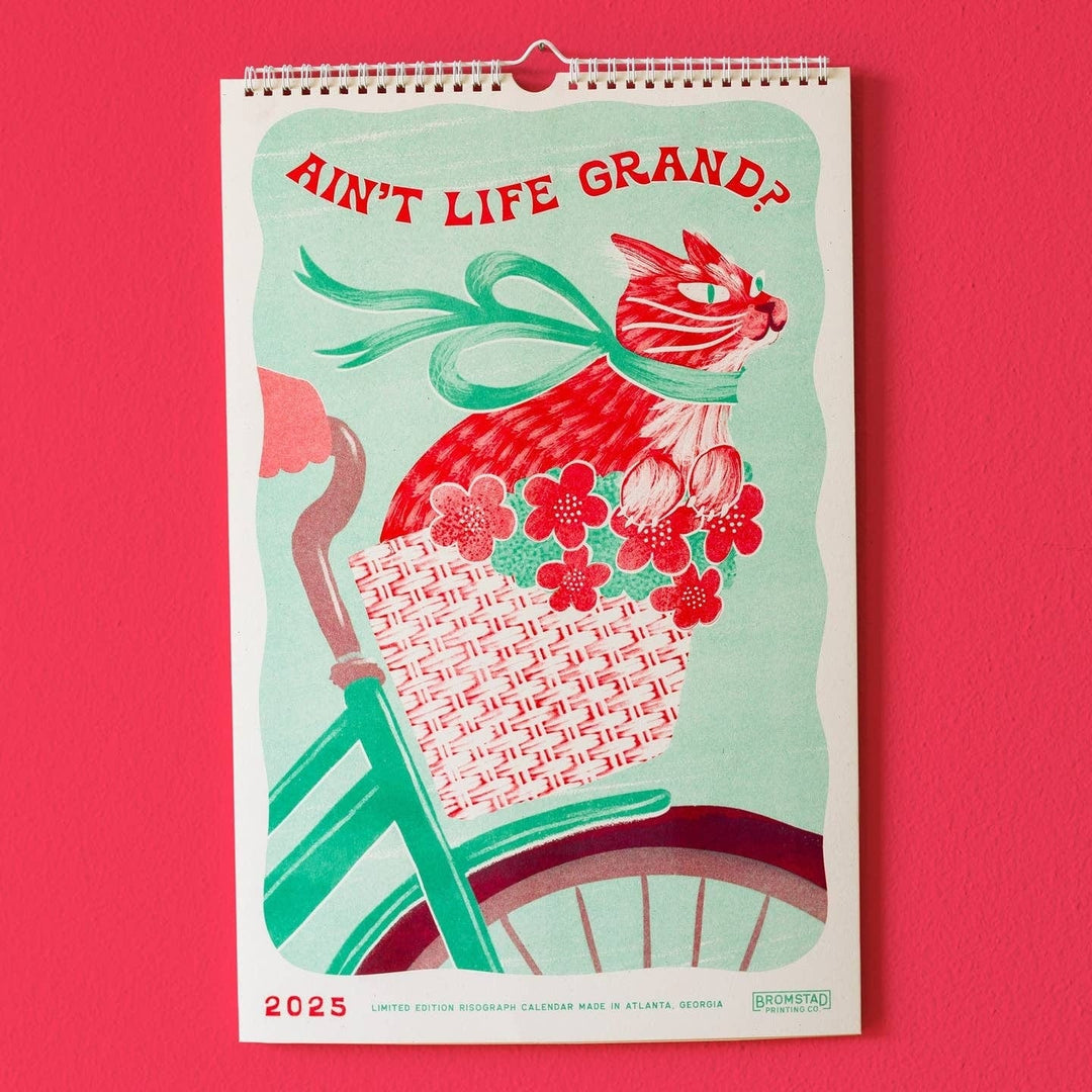 Paper Luxe Calendar 2025 Risograph Wall Calendar - Ain't Life Grand?